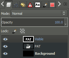 GIMP layer palette visible