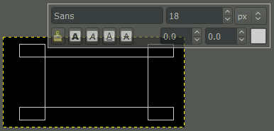 GIMP text box canvas