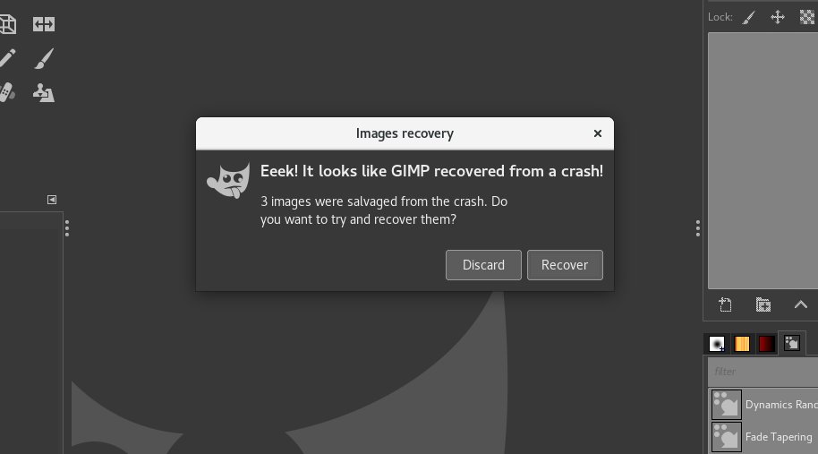 Crash recovery dialog