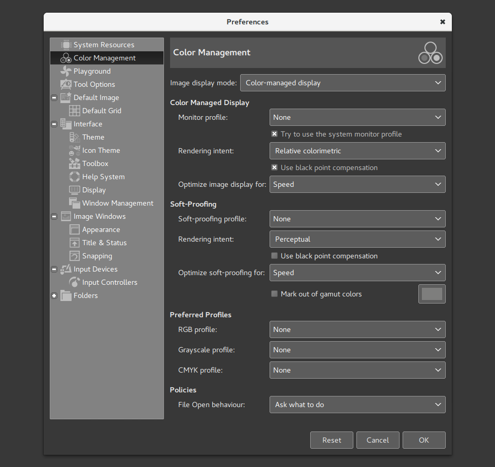 Color Management Preferences