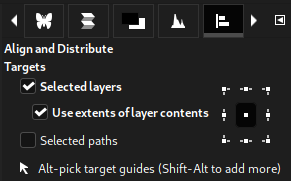 GIMP 2.99.14: alignment tool target selection